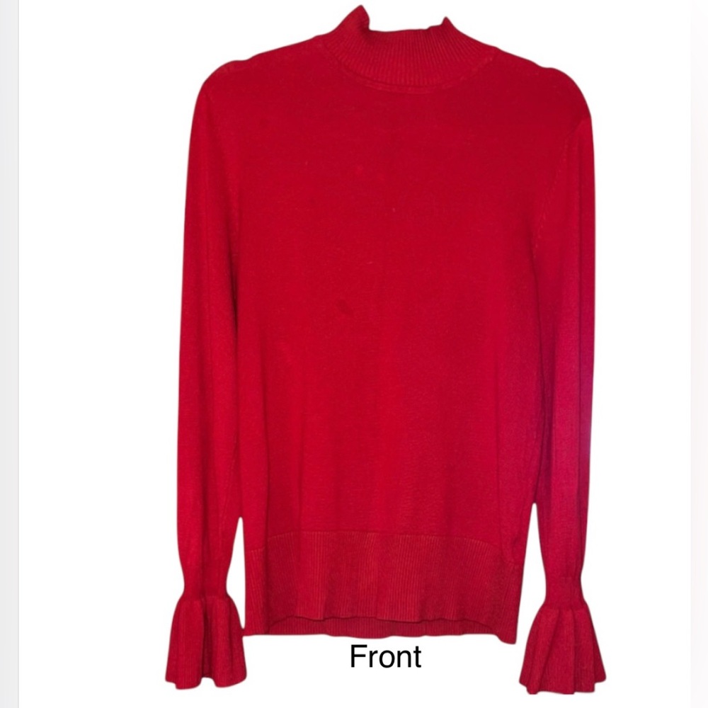 Cable And Gauge Red Mock Turtleneck Sweater. Size XL